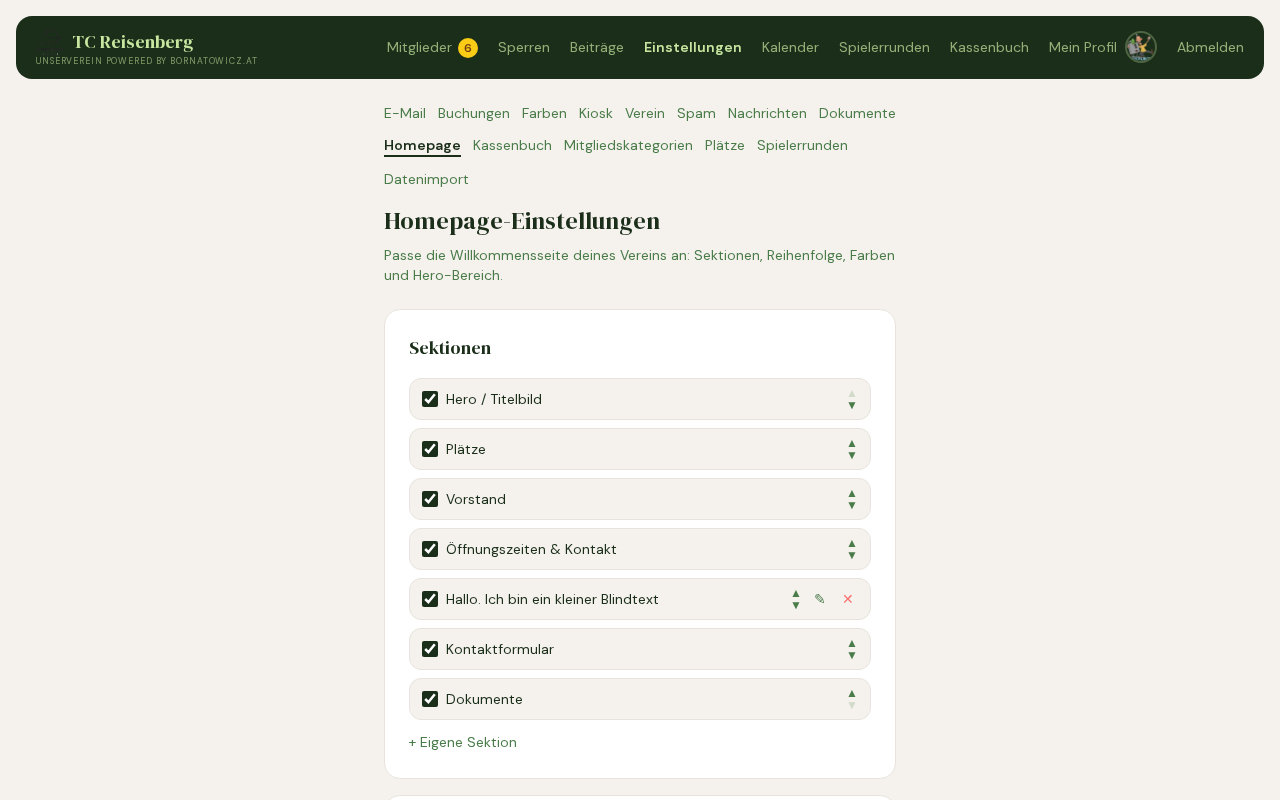 Screenshot Homepage