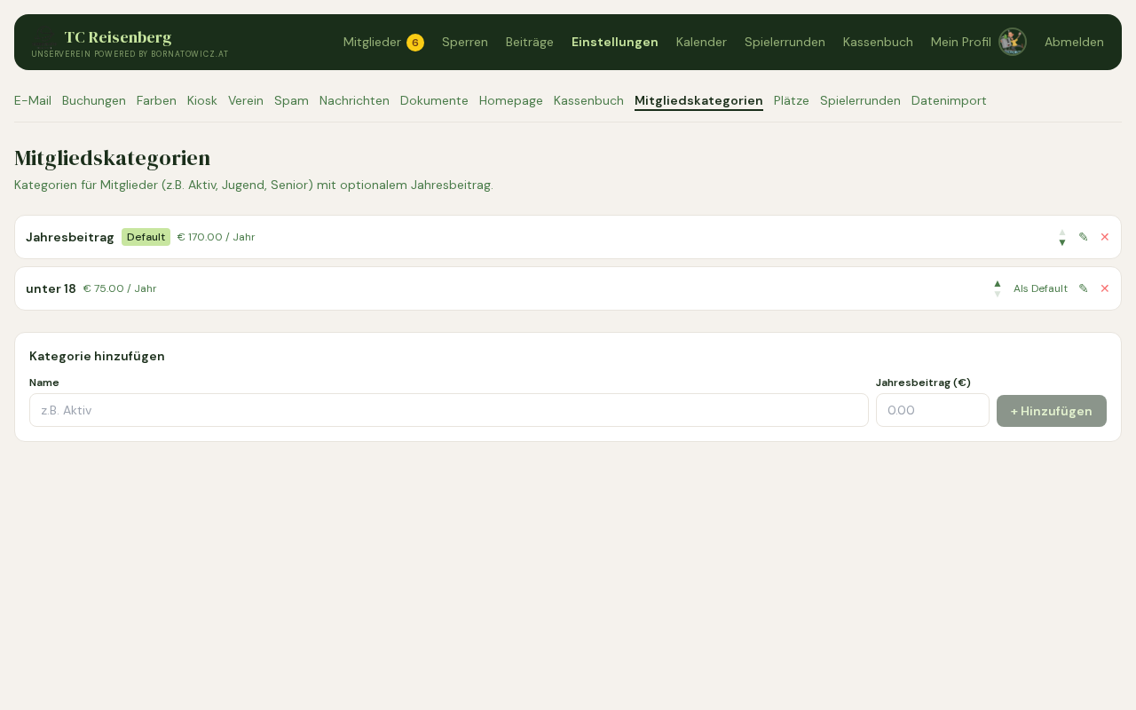 Screenshot Mitglieder-Einstellungen