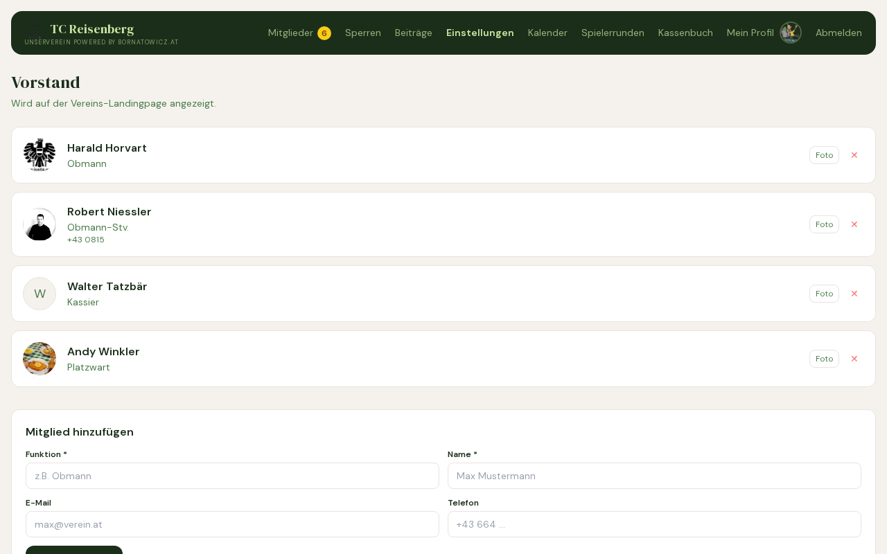 Screenshot Vorstand