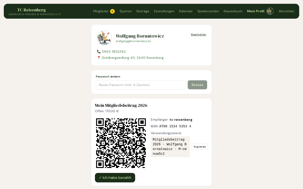 Screenshot QR-Code für Mitgliedsbeitrag