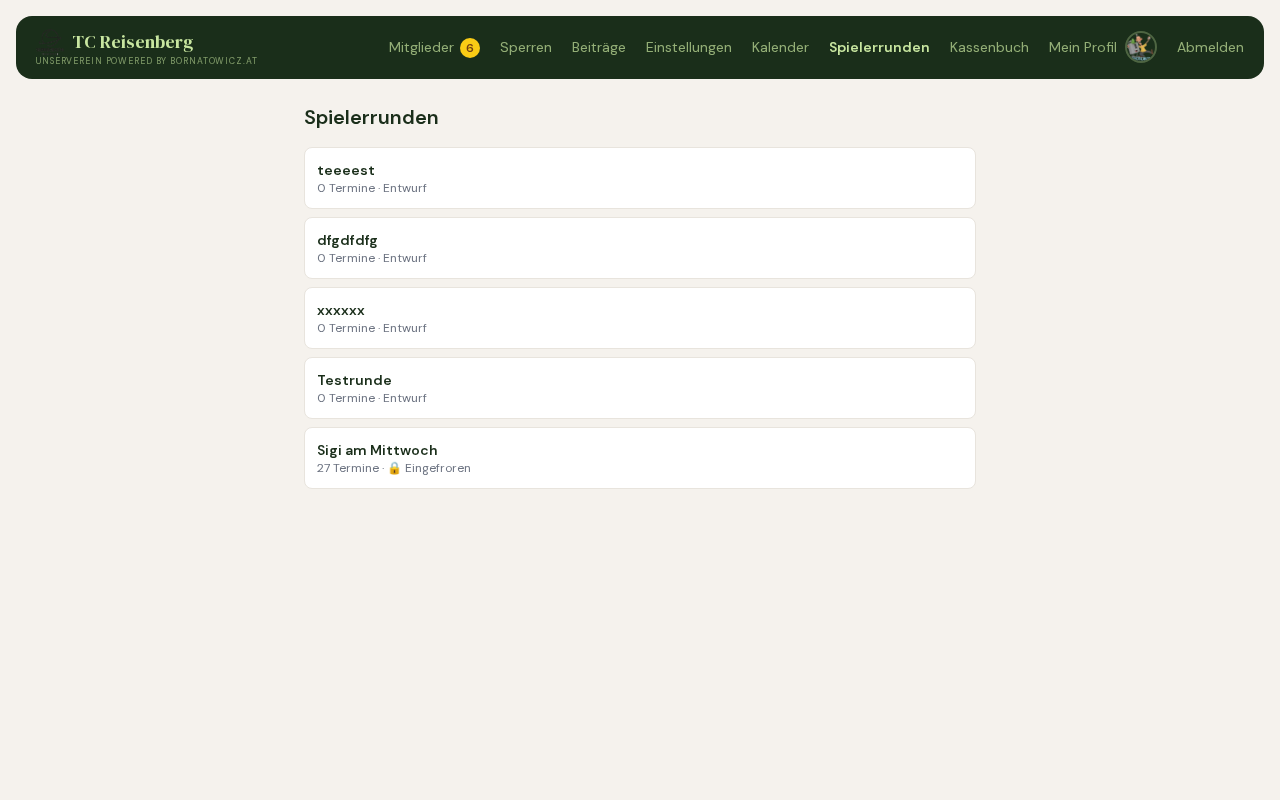 Screenshot Spielerrunden-Liste